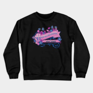 Homeschool Mom Rebel Vintage Label in Pink and Blue Crewneck Sweatshirt